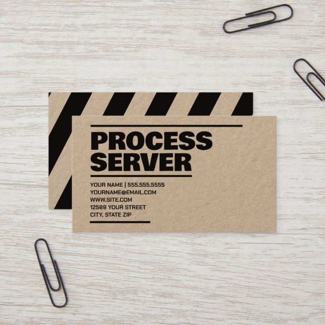 Process Service Kraft Business Card (Front/Back In Situ)