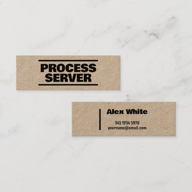 Process Service Kraft Mini Business Card (Front/Back)
