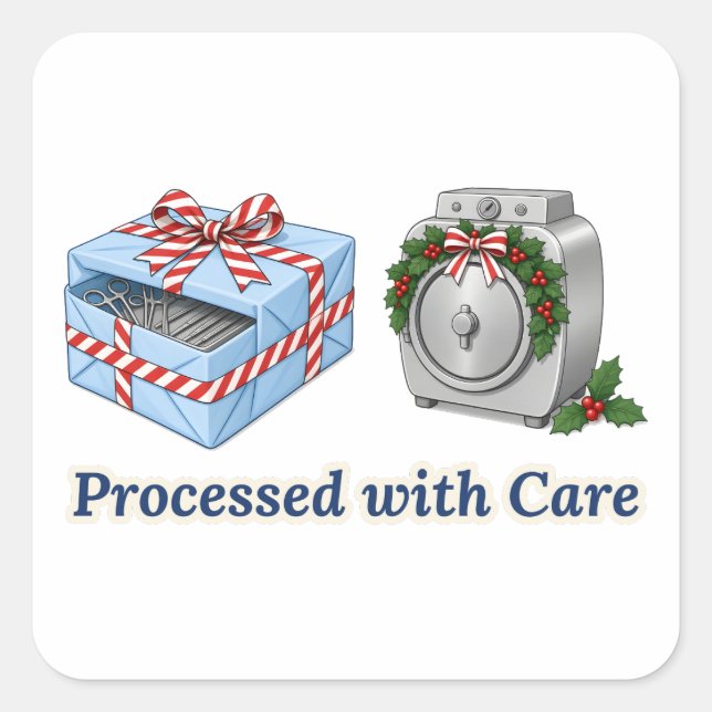 Processed with Care SPD Square Sticker (Front)
