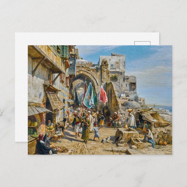 Procession in Jaffa | Gustav Bauernfeind | Postcard (Front/Back)