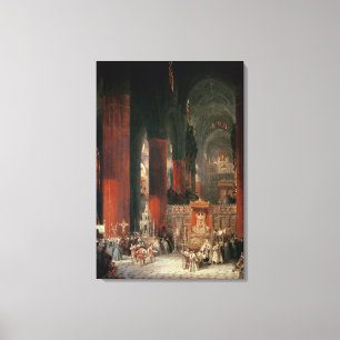 Procession in Seville Cathedral, 1833 (oil on canv Canvas Print