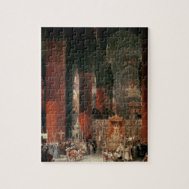Procession in Seville Cathedral, 1833 (oil on canv Jigsaw Puzzle (Vertical)