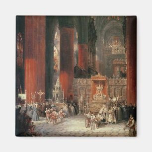 Procession in Seville Cathedral, 1833 (oil on canv Magnet