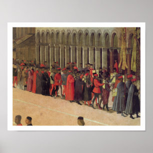 Procession in St. Mark's Square, detail of musicia Poster