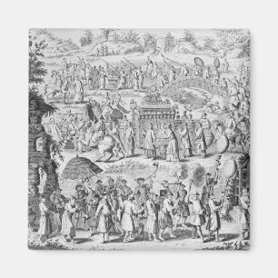 Procession of a bride going home magnet