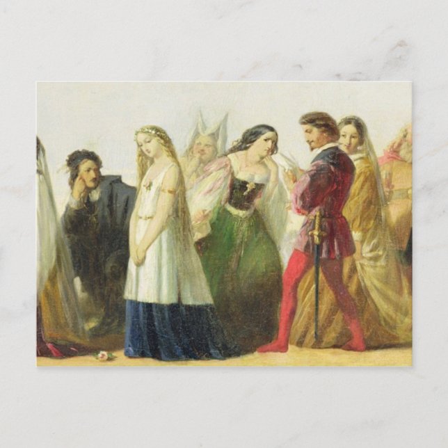 Procession of characters from Shakespeare (oil on Postcard (Front)