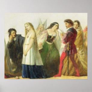Procession of characters from Shakespeare (oil on Poster