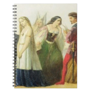 Procession of characters from Shakespeare (oil on Spiral Notebook