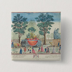 Procession of the Chariot of Agriculture 15 Cm Square Badge