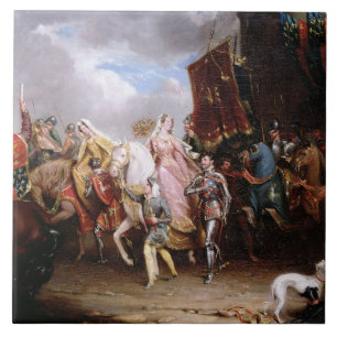 Procession to the Roiall Justs Holden in Smithfiel Tile