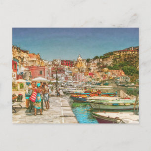 Procida Island, Italy Canvas Print Postcard