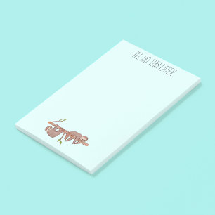 Procrastinating Cute pair of baby sloths on Branch Post-it Notes