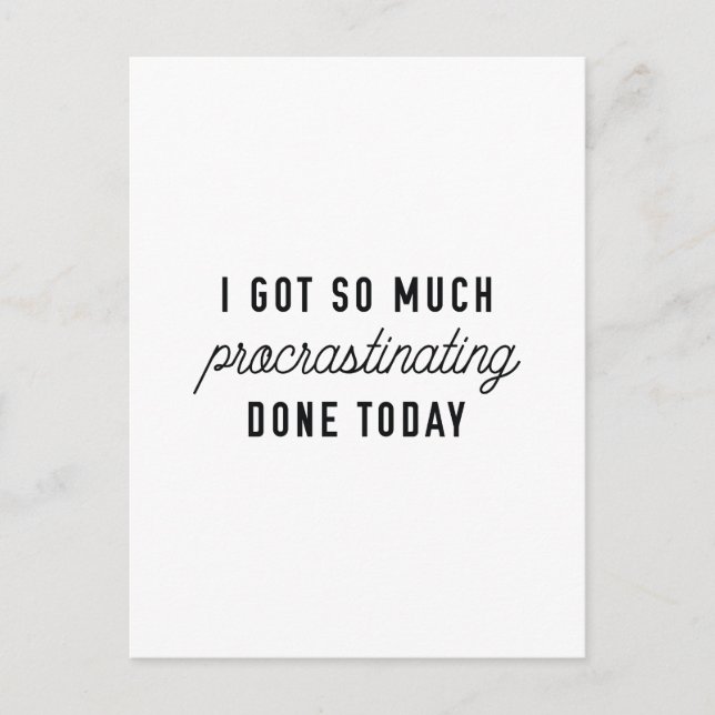 Procrastinating Postcard (Front)
