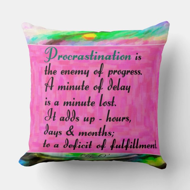 Procrastination Cushion (Front)