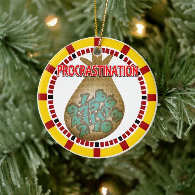 Procrastination is a Thief of Time Ceramic Tree Decoration (Tree)