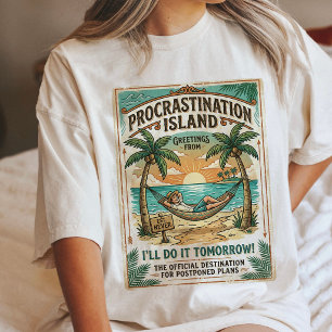 Procrastination Island Funny Vacation Design Tri-Blend Shirt