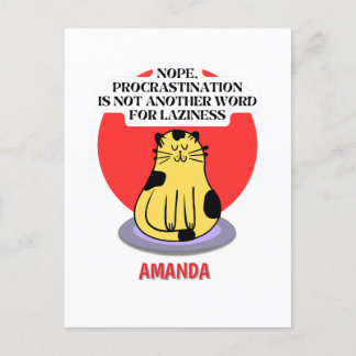 Procrastination Theme Cat's Meme Holiday Postcard