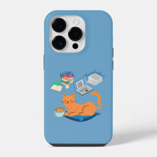 Procrastination Writer Cat iPhone 14 Pro Case