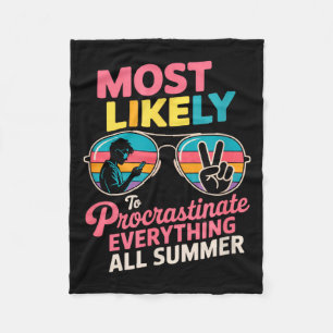 Procrastinator Gift Funny Summer Quote Lazy Lifest Fleece Blanket
