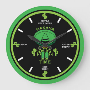 Procrastinator Lazy Person Gift Large Clock