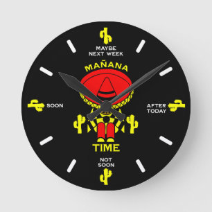 Procrastinator Lazy Person Gift Round Clock