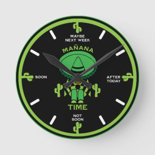 Procrastinator Lazy Person Gift Round Clock
