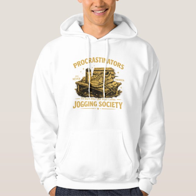 Procrastinators Jogging Society Funny Running Tee (Front)