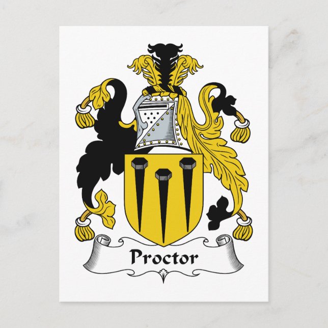 Proctor Family Crest Postcard (Front)