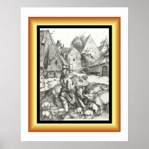 Prodigal Son ~ Engraving 1497 By Albrecht Dürer ~ Poster