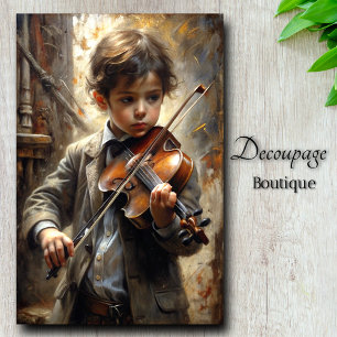 Prodigy's Melody Vintage Violinist Decoupage Tissue Paper