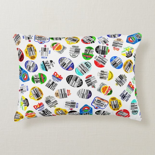 Produce Barcode Stickers Decorative Cushion (Front)