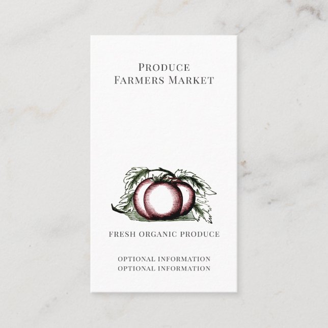 Produce Farm Farmer's Market Business Card (Front)