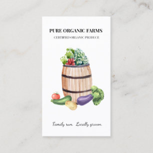 Produce Farming Farm Vegetables Watercolor Business Card