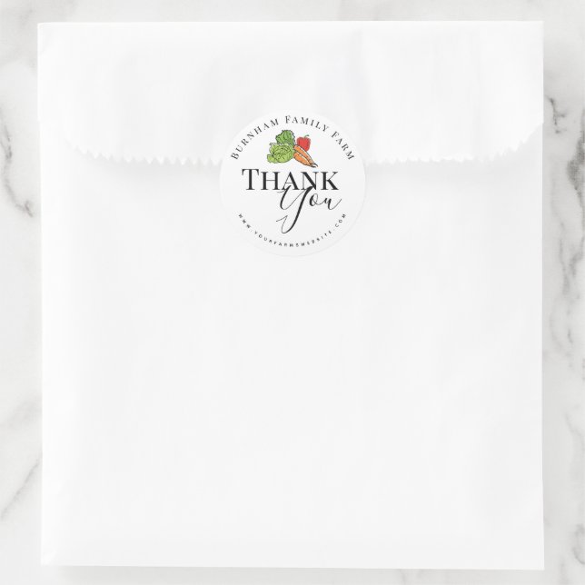 Produce Vegetable Farm Classic Round Sticker (Bag)