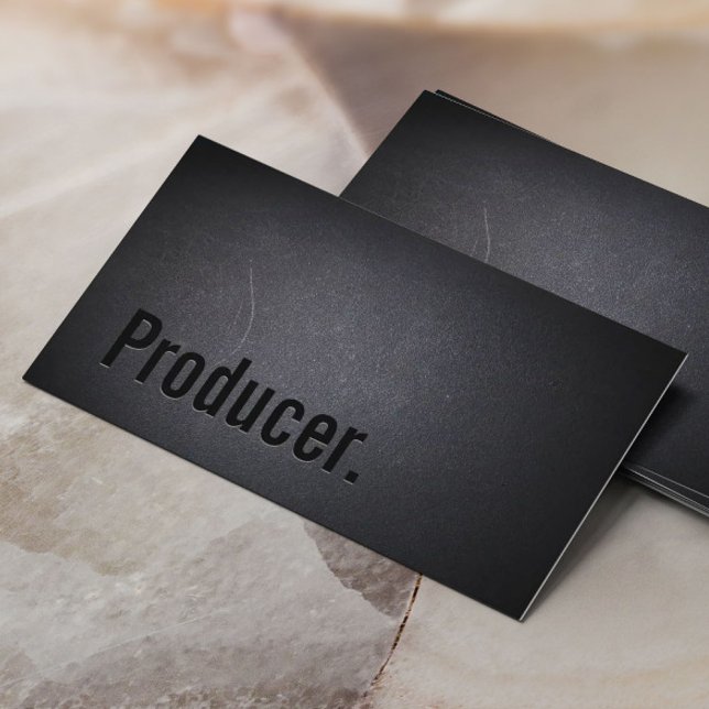 Producer Elegant Dark Professional Minimalist Business Card (Creator Uploaded)