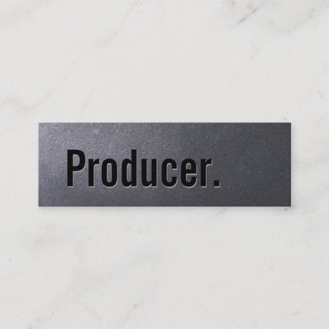 Producer Minimalist Black Bold Texts Mini Business Card (Front)