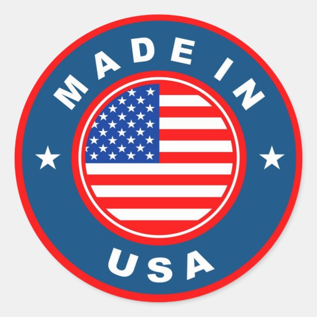 product country flag label made in america usa (Front)