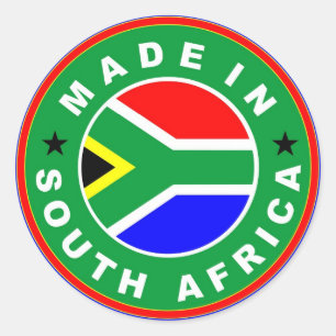 product country flag label made in south africa