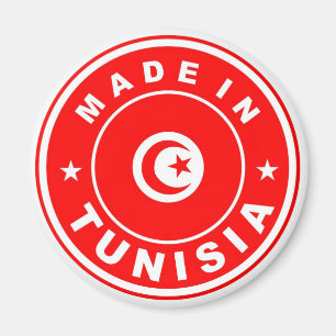product country flag label made in tunisia magnet