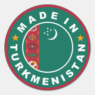 product country flag label made in turkmenistan