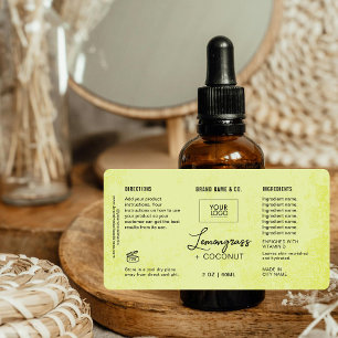  Product Customisable Lemon Green Rustic Label