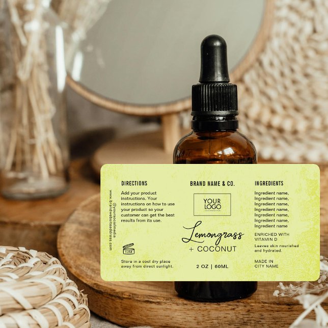  Product Customisable Lemon Green Rustic Label (Creator Uploaded)