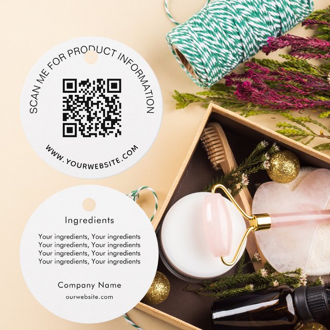 Product ingredient listing QR code business label (Creator Uploaded)