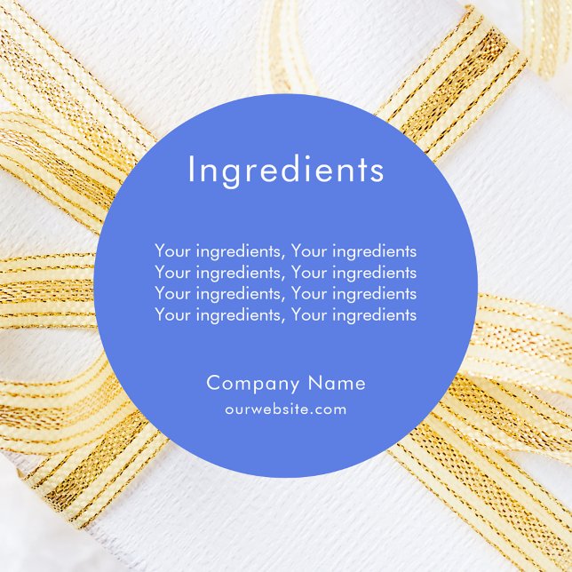 Product ingredient listing royal blue label (Creator Uploaded)