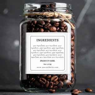 Product Ingredients Label Printable Design