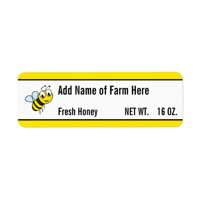 Product Label Template Bee Honey Jar (Front)