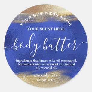Product Labels For Body Butter Blue And Gold