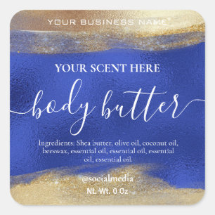 Product Labels For Body Butter Blue And Gold