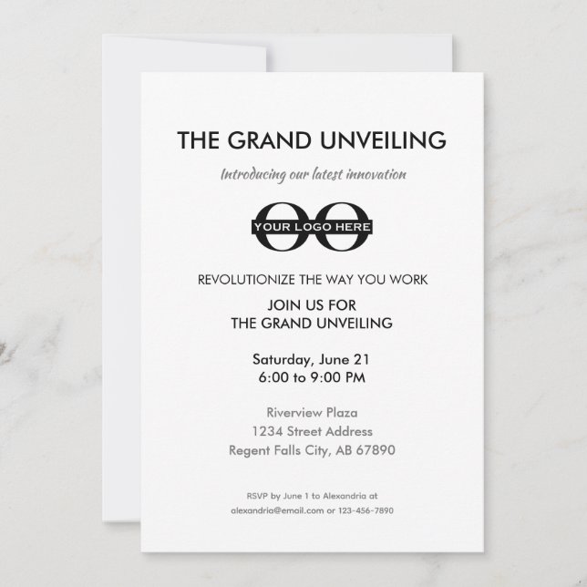 Product Launch Grand Unveiling Invitation (Front)