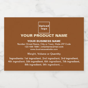 Product Minimal Information on Brown Small Size Liquor Bottle Label
